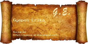 Gyepes Erika névjegykártya